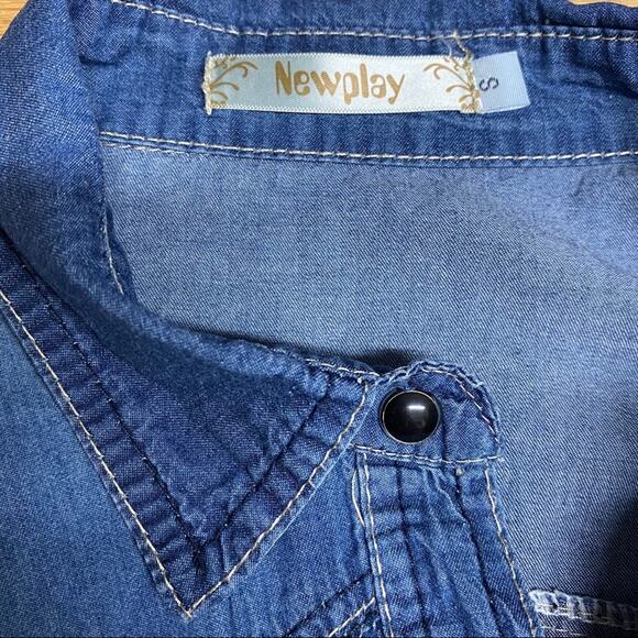 Newplay denim shirt with roll up sleeves size S - Picture 6 of 7